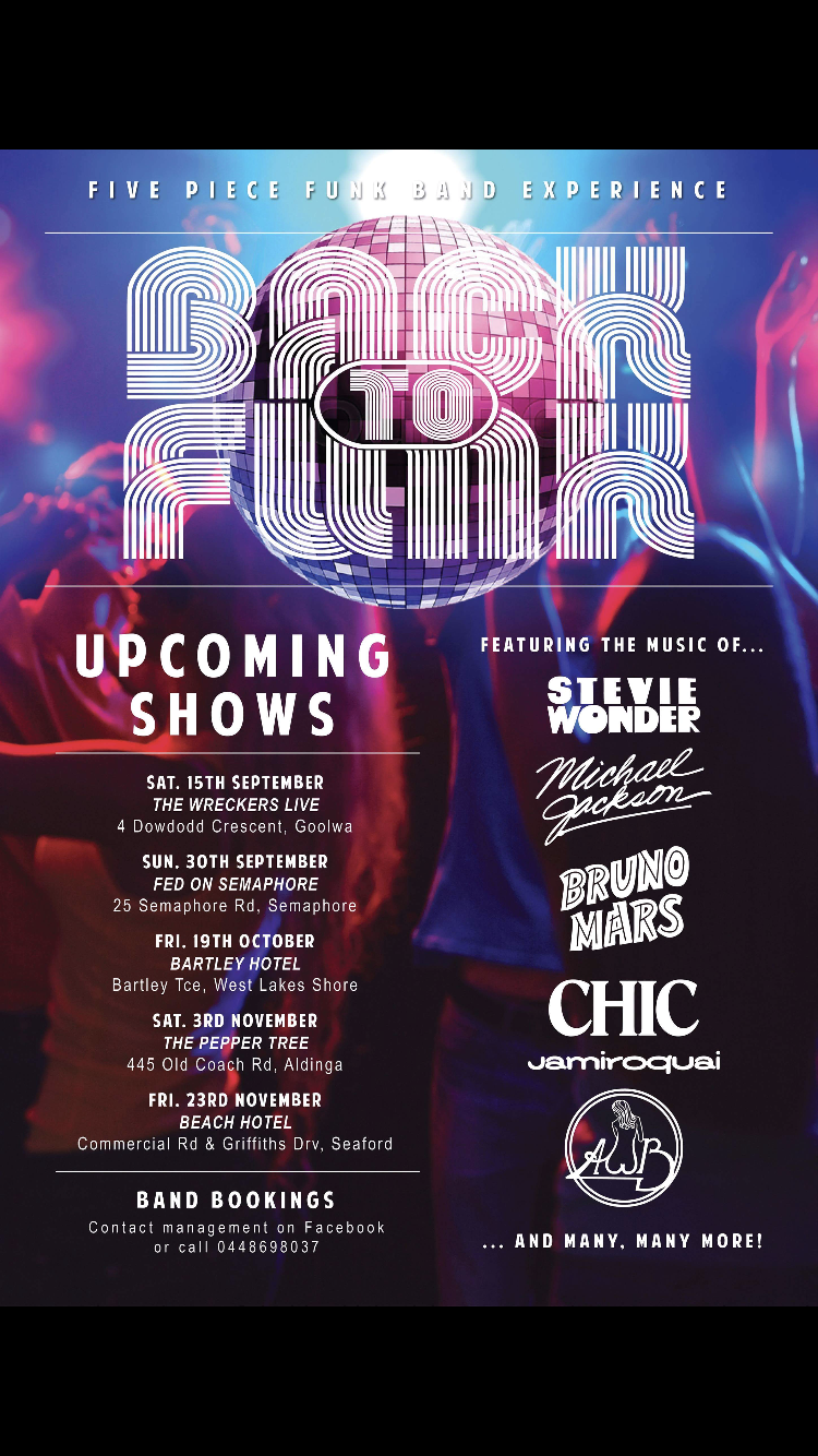 Back to funk, funk band in Adelaide